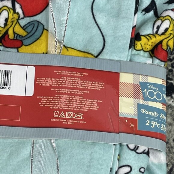 Toddler Disney 12 Months 100 Mickey Mouse Friends Matching Family 2pc Pajama Set - Picture 9 of 10